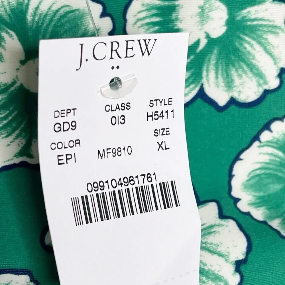 J. CREW Swim Bikini Bottom NWT H5411 Size XL Kelly Green Pink Floral Navy‎ Blue